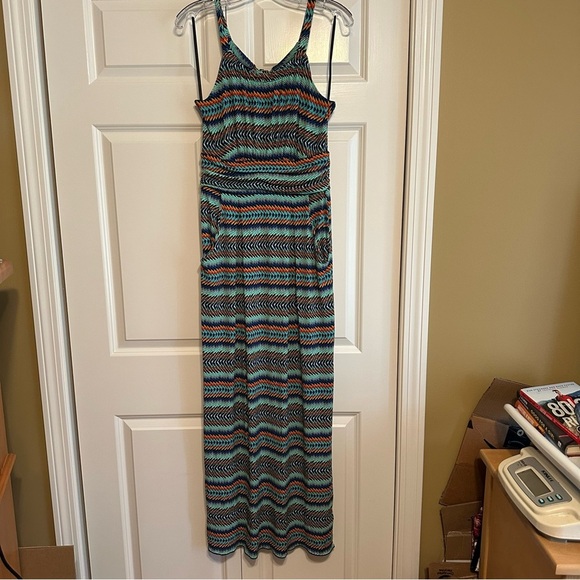 Donna Ricco Womens SZ‎ 8 BlueGreen Geometric Adj Tie Strap Pockets - Picture 1 of 2